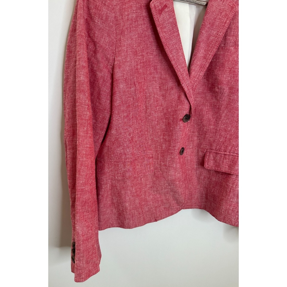 J.Crew Schoolboy Blazer Jacket Linen Blend Pink Rose Heather Women's Size 10 - Picture 3 of 11